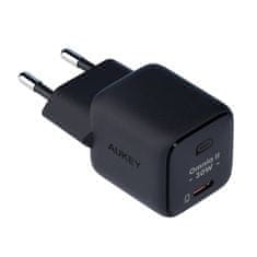 Aukey Stenski polnilec Aukey PA-B1L, USB-C, 30 W (črn)