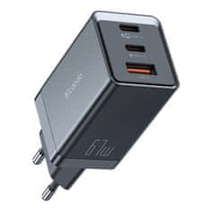 slomart mcdodo omrežni polnilec ch-1541, 2x usb-c, 1x usb, 67 W (črn)