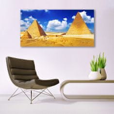 tulup.si Slika na akrilnem steklu Piramide desert landscape 140x70 cm 4 obešalnika