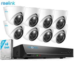Reolink RLK16-1200D8-A varnostni komplet, 1x snemalna enota (4TB) + 8x IP kamere D1200, 4K UHD+, aplikacija, IP67
