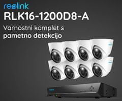 Reolink RLK16-1200D8-A varnostni komplet, 1x snemalna enota (4TB) + 8x IP kamere D1200, 4K UHD+, aplikacija, IP67