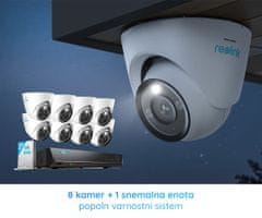 Reolink RLK16-1200D8-A varnostni komplet, 1x snemalna enota (4TB) + 8x IP kamere D1200, 4K UHD+, aplikacija, IP67