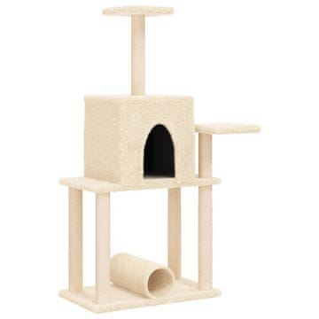 Vidaxl Mačje drevo s praskalniki iz sisala krem 122 cm