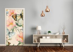 tulup.si Samolepilni tapete na vratih Vrtnice in metulji 75x205 cm