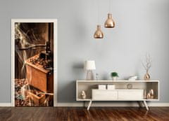 tulup.si Samolepilni tapete na vratih Kavna zrna 75x205 cm