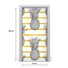 tulup.si Samolepilni tapete na vratih Ananas trakovi 95x205 cm