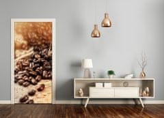 tulup.si Samolepilni tapete na vratih Kavna zrna 75x205 cm
