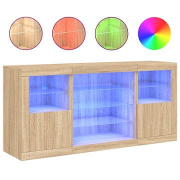 Vidaxl Komoda z LED lučkami sonoma hrast 142,5x37x67 cm
