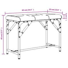 Vidaxl Jedilna klop temno siva 62x32x45 cm jeklo in blago