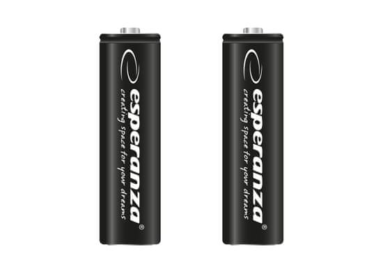 Esperanza eza105 esperanza akumulatorska baterija ni-mh aa visoke zmogljivosti 2600mah 2 kosa črna