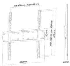 Neomounts stenski nosilec fpma-w300black 32-55 palcev