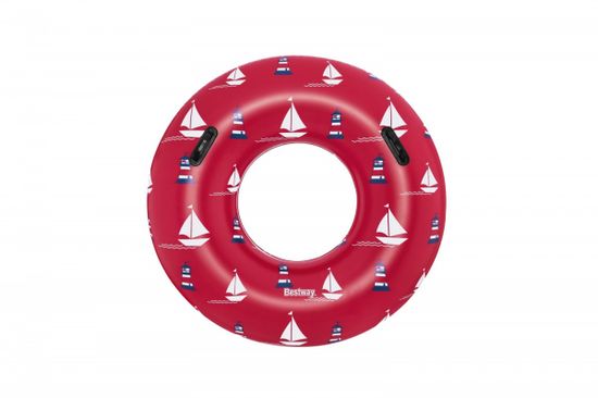 Bestway plavalno kolo z ročaji 1,19 m rdeče barve