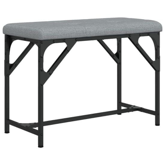 Vidaxl Jedilna klop svetlo siva 62x32x45 cm jeklo in blago