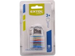 Extol Craft Ključavnica Extol Craft (77021) iz litega železa, barvna, 38 mm, 3 ključi