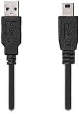 Nedis Kabel USB 2.0/ vtič USB-A - vtič USB Mini-B 5 pinov/ črn/ v razsutem stanju/ 3 m