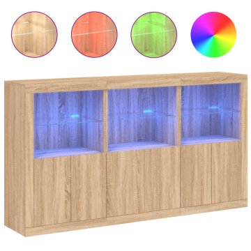 Vidaxl Komoda z LED lučkami sonoma hrast 181,5x37x100cm