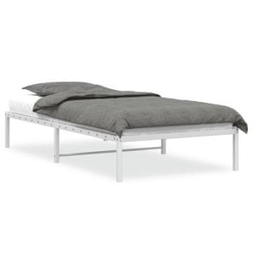 Vidaxl Kovinski posteljni okvir bel 107x203 cm