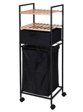 EXCELLENT polica Excellent KO-784500080 Kopalniška polica s košem za perilo 3 police les/kovina Kopalniška