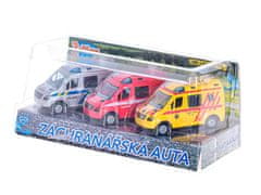 2-Play Traffic set reševalnih avtomobilov CZ 8 cm kovinski vzvratni del 3 kosi