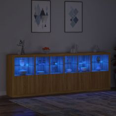 Greatstore Komoda z LED lučkami sonoma hrast 283x37x100 cm