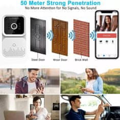Smart Plus wifi pametni zvonec za vrata s hd ip kamero - dvosmerna komunikacija, nočno gledanje