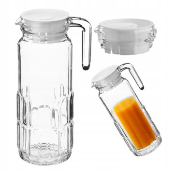 shumee Steklen vrč s pokrovom, 1l
