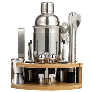 KLAUSBERG 12-delni set za koktajle za barmana, srebrn stresalnik KB7655