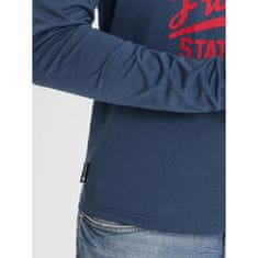 OMBRE Moška majica z dolgimi rokavi in potiskom V2 OM-LSPT-0116 modra MDN124239 XXL