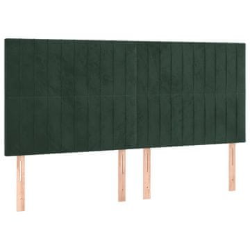 Vidaxl Vzglavje postelje temno zeleno 180x5x118/128 cm žametno