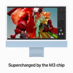Apple iMac 24 računalnik, M3, 8C GPU, 8 GB, SSD256 GB, modra