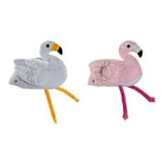 DKD Home Decor Plišasta igrača DKD Home Decor Bela Roza Otroška Roza flamingo 34 x 25 x 27 cm (2 kosov)