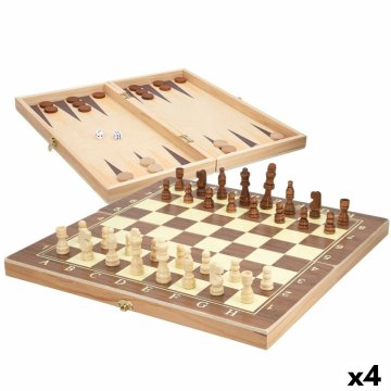 Colorbaby Plošča za Šah in Damo Colorbaby Backgammon Les (4 kosov)