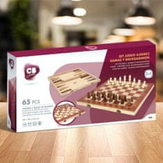 Colorbaby Plošča za Šah in Damo Colorbaby Backgammon Les (4 kosov)