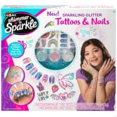 Colorbaby Set za manikuro Colorbaby Shimmer 'n Sparkle Tattoos & Nails Otroška