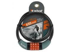 Extol Premium Ključavnica za kabel za kolo, kodno zaklepanje, 10x650mm