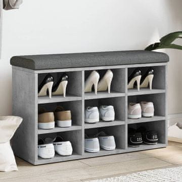 Vidaxl vidaXL Klop za čevlje, siv beton, 82 x 32 x 50 cm, material na osnovi lesa