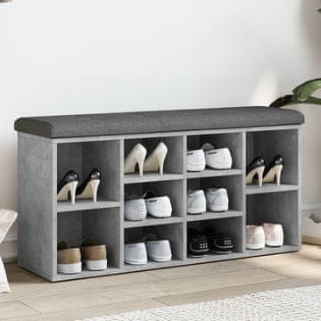 Vidaxl vidaXL Klop za čevlje betonsko siva 102x32x50 cm