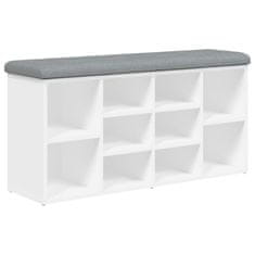 Vidaxl Klop za čevlje bela 102x32x50 cm inženirski les