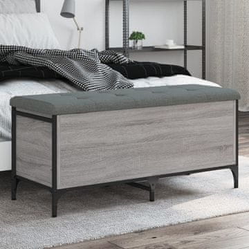 Vidaxl vidaXL Klop za shranjevanje, siv hrast sonoma, 102x42x45 cm