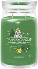 Yankee Candle Dišeča sveča Podpis v steklu velika Shimmering Christmas Tree 567g