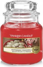 Yankee Candle Classic Dišeča sveča v steklu majhna Peppermint Pinwheels 104 g