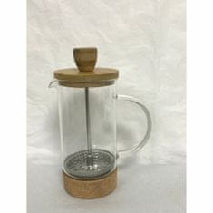 DKD Home Decor Aparat za Kavo z Batom DKD Home Decor Prozorno Naraven Bambus Borosilikatno steklo 350 ml 16 x 9 x 18,5 cm
