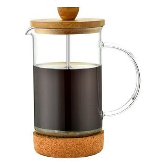 DKD Home Decor Aparat za Kavo z Batom DKD Home Decor Prozorno Naraven Bambus Borosilikatno steklo 600 ml 16 x 9 x 18,5 cm
