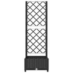 Vidaxl Cvetlično korito z oporno mrežo črno 40x40x121,5 cm PP