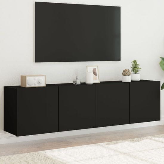 Vidaxl Stenske TV omarice 2 kosa črna 80x30x41 cm