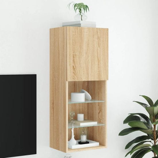 Vidaxl TV omarica z LED lučmi sonoma hrast 40,5x30x102 cm
