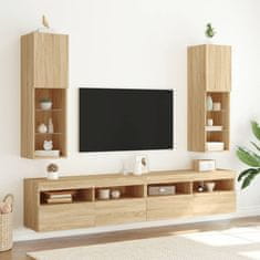 Vidaxl TV omarica z LED lučmi sonoma hrast 30,5x30x102 cm