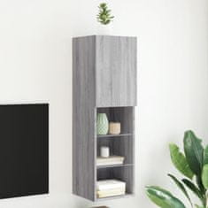 Vidaxl TV omarica z LED lučmi siva sonoma 30,5x30x102 cm