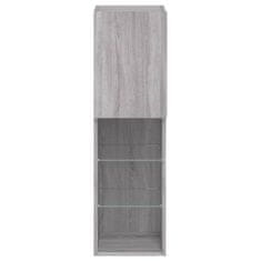 Vidaxl TV omarica z LED lučmi siva sonoma 30,5x30x102 cm