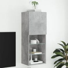 Vidaxl TV omarica z LED lučmi betonsko siva 40,5x30x102 cm